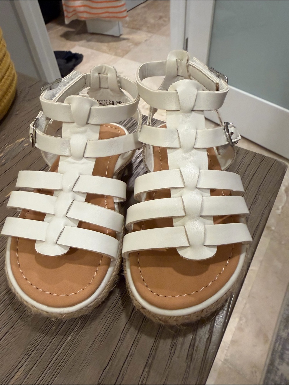 Sugar White Strappy Gladiator Sandals for Kids